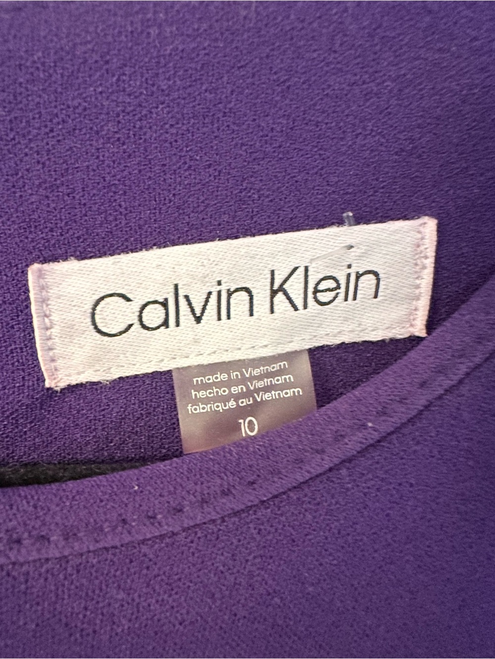 Calvin Klein Purple Puff-Sleeve Midi Sheath Dress - Picture 2 of 3